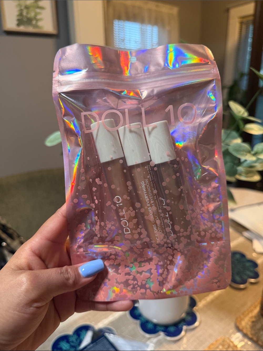 DOLL 10 Lip Gloss Trio - Pink Holographic Packaging